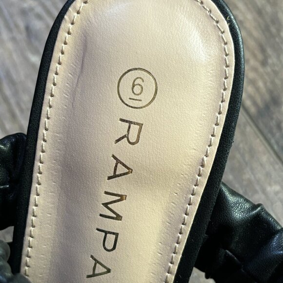 NEW Rampage Square Toe Ruched Heeled Sandals Black with Clear Heels Women's 6 - Picture 11 of 16